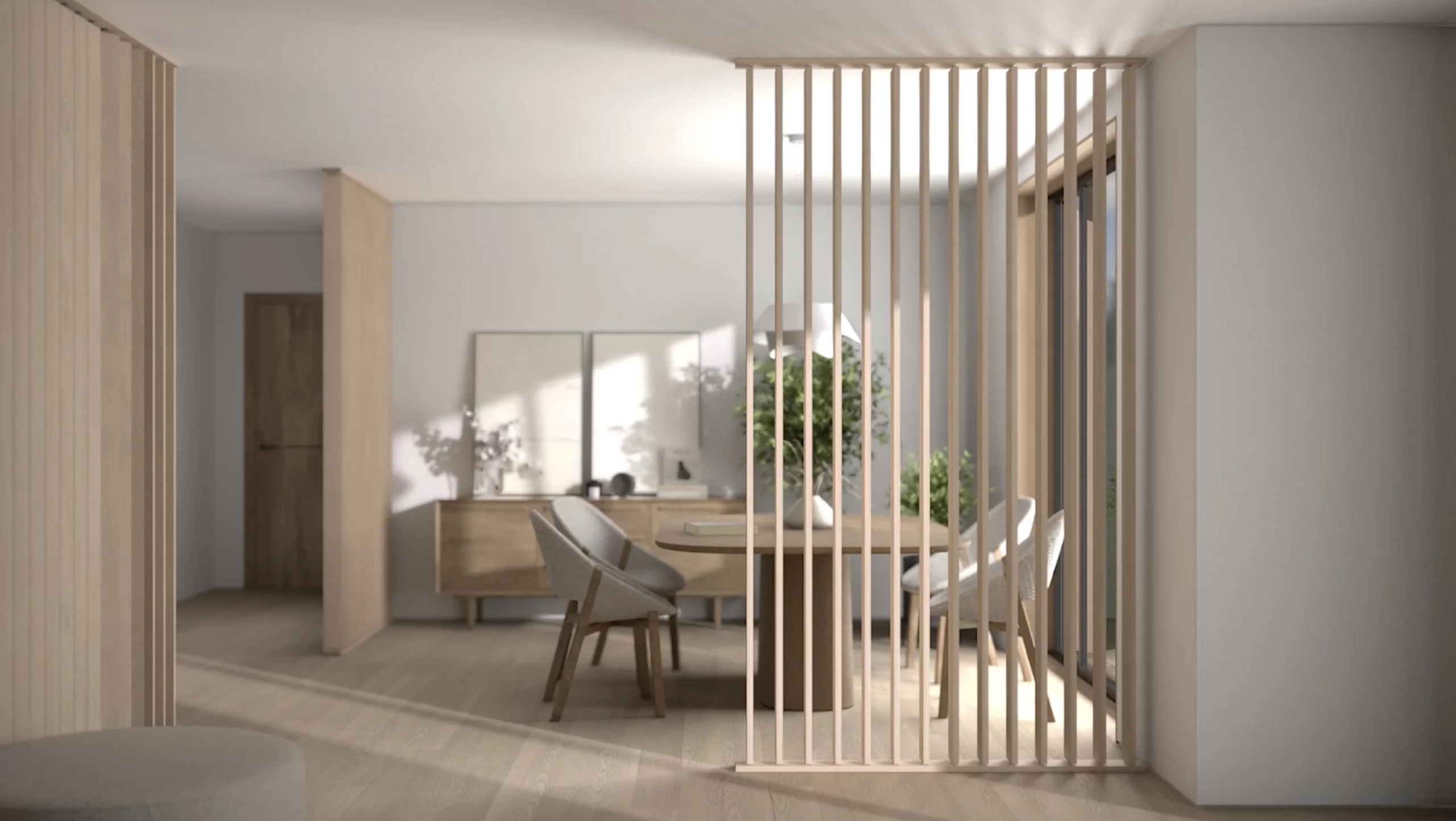 Room divider in woonkamer